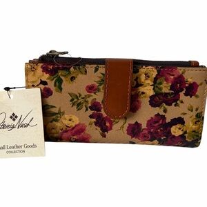 Patricia Nash Nazari Antique Rose Floral Leather Wallet
